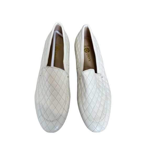 Onyx Quilted Cream Loafers Size 8.5 - Picture 2 of 8